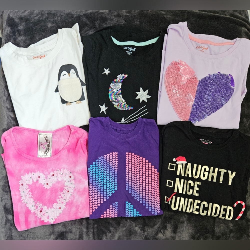 Girls 6 piece L/S shirts bundle Size 10-12
